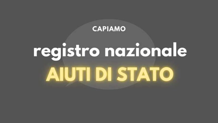 registro nazionale aiuti di stato