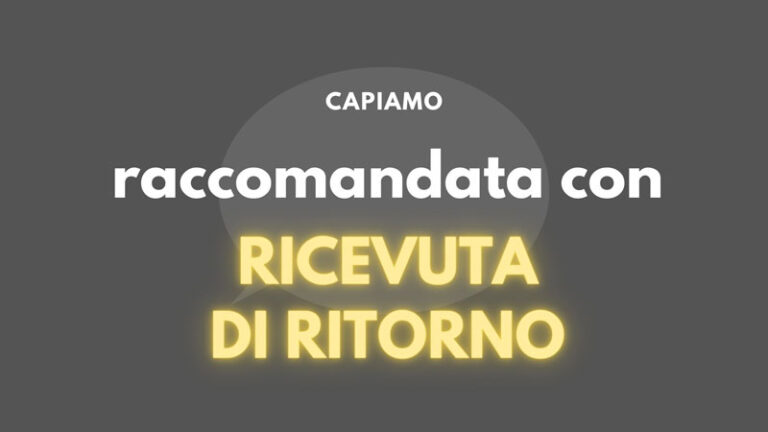 raccomandata con ricevuta di ritorno